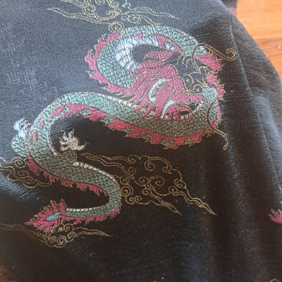 Vintage y2k Halter Midi Maxi Backless Dress Gothic Goth Classic Dragon Print - Picture 8 of 8